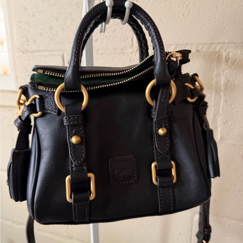 Dooney & Bourke Black Mini Bag with Gold Accents